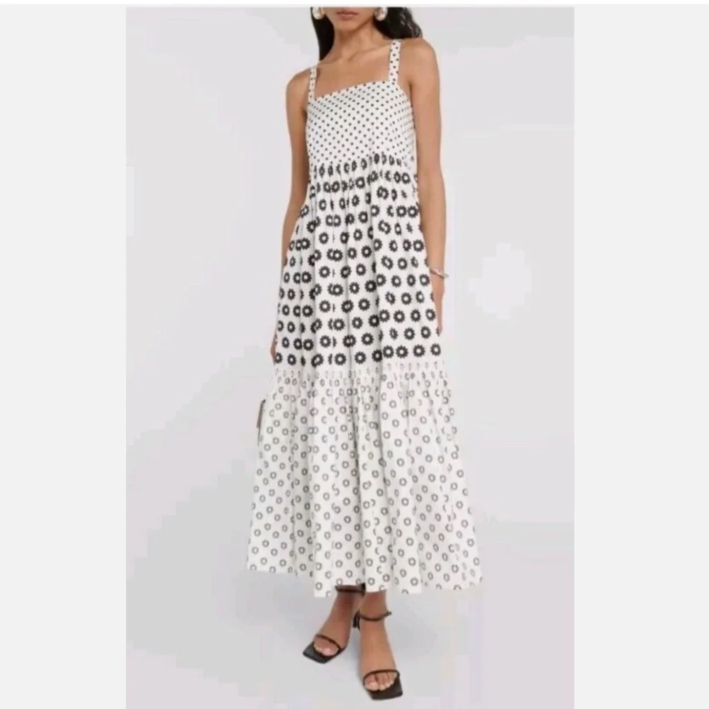 🌼 SOLD - Tory Burch Mod Dot Patchwork Midi Dress – Size 4 🌼 - Picture 2 of 10